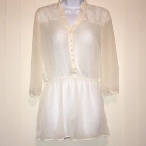 Sheer Mossimo 3/4 sleeve Top